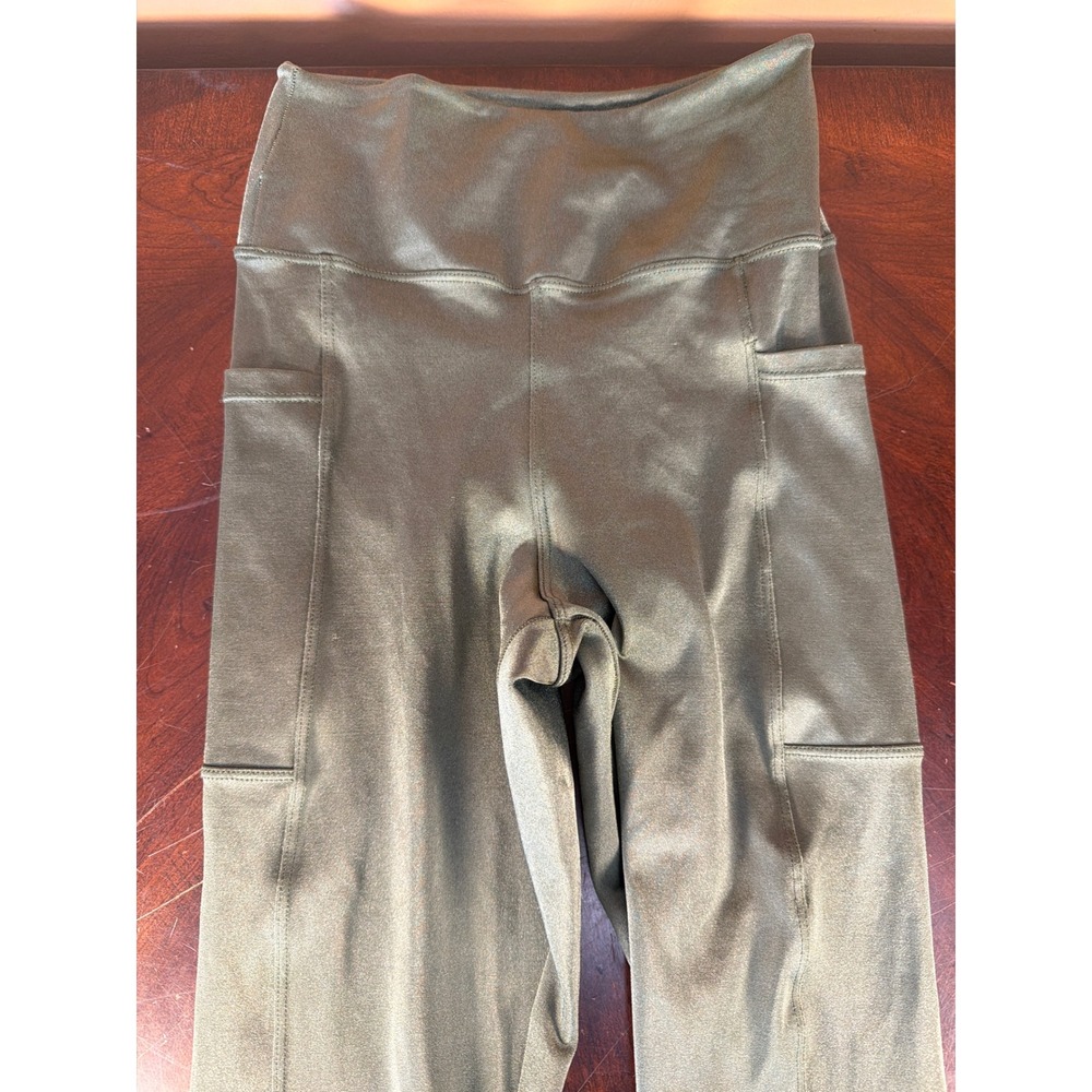 Equestrian Stockholm Olive Green High Waisted Pocket Leggings Athleisure‎